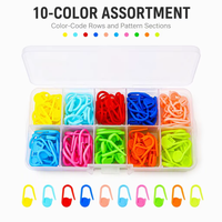 150 Pièces de marqueurs de mailles portables verrouillables pour tricot et crochet, marqueurs de point en plastique, boîte de rangement DIY pour crochet, 10 couleurs