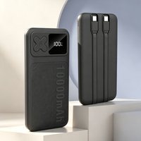 Batterie externe en gros 10000 mAh 22,5 W au lithium avec sortie 20 W, câble intégré, certification 3C, chargeur portable