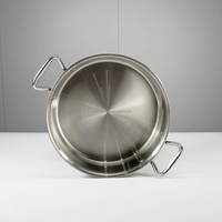 Cuisinière à induction commerciale en acier inoxydable 304 argenté avec pot antiadhésif à motif de marteau de corps à angle droit avec couvercle en verre