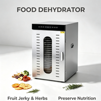 Déshydrateur alimentaire commercial en acier inoxydable avec fenêtre de visualisation, séchoir à herbes à séchage uniforme