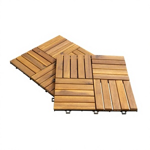 SMARTWOOD Premium Interlocking Wood Plastic Composite Flooring Waterproof Outdoor Acacia WPC <b>Decking</b> Tiles for Garden Balcony - Product Image 1