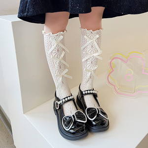 Petite fille sur le mollet enfants Lolita chaussettes enfants sur le genou <span class=keywords><strong>bas</strong></span> nœud Style princesse genou chaussettes hautes - Product Image 6