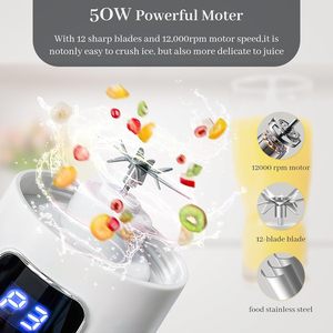 Rechargeable Blender USB Portable <b>Juicer</b> Cup Wireless <b>Mini</b> Smoothie Maker for Travel - Product Image 3