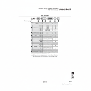SMC Pneumatics G46-2-01-SRB-C Clean Régulateur Manomètre Manuel Variante Service d'exécution - Product Image 1