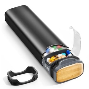 Vente en gros de boîtes à pilules en métal personnalisées, étanches, avec couvercle anti-humidité, organisateur de voyage portable, mini boîte de rangement pour capsules, 7 jours - Product Image 1