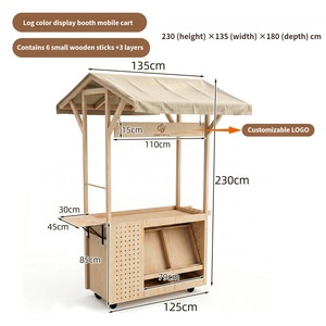 Manufacturer Wholesale Original Wooden Style Wooden <b>Stall</b> Outdoor Wooden Mobile <b>Market</b> <b>Stall</b> <b>Display</b> <b>Stand</b> - Product Image 2