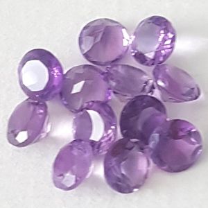 Lot de 5 pierres précieuses rondes en améthyste naturelle facettée de 4 mm, pierres en vrac, vente en liquidation, Inde - Product Image 4