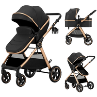 Poussette convertible BAB WAY BBST-6, berceau réversible, poussette pour bébé de 6 mois à 3 ans, cadre pliable en alliage d'aluminium