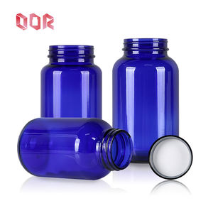Custom Logo Glass Capsule <b>Bottle</b> Wide Mouth Clear Matte Round Cylinder Shape Health Supplement Medicine <b>Pill</b> Container - Product Image 1