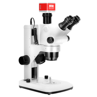 Microscope stéréoscopique trinoculaire à zoom SZM6565 4,55X-130X, distance de travail de 125 mm, pour la réparation de montres et l'évaluation des pierres précieuses