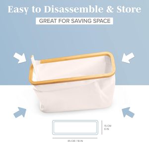Wholesale Paper Dispenser Holder Toilet Paper <b>Basket</b> Large Capacity <b>for</b> Toilet Paper Bamboo Fabric <b>Storage</b> Bin <b>for</b> Bathroom - Product Image 5