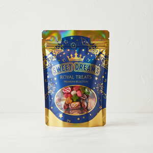 Bonbons gélifiés véganes en sachet refermable métallisé hermétique pour soirée cinéma 8oz sans BPA - Product Image 1