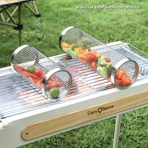 金属バーベキューシリンダーフィルターバスケットポータブルステンレス鋼 - Product Image 3