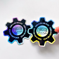 Étiquette de marque d'entreprise de dessin animé anti-rayures bon marché, autocollants holographiques en PVC étanches personnalisés avec logo, autocollants holographiques découpés à l'emporte-pièce