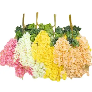 Flor de glicina Artificial de plástico, rosas decorativas de boda para fiesta, venta al por mayor