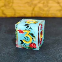 7 pièces/ensemble beau motif de fleurs résine transparente ensemble de dés polyédriques nouveau Style mdn jeux de Table bords pointus caractéristique Portable