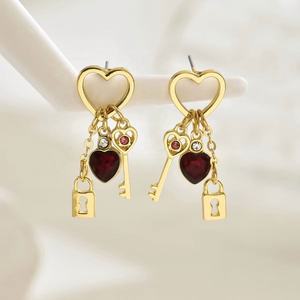 French Luxury Diamond Lock Series <b>Small</b> High-Grade Sense Simple Light <b>Earrings</b> <b>for</b> <b>Women</b> Fashion Drop <b>Earrings</b> - Product Image 6