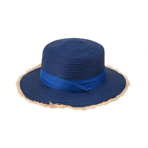 Cappello di paglia piatto con bordo in finta rafia, regolabile, taglia unica, per l'estate e la spiaggia - Product Image 2