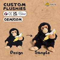 Vente Flash : Peluche Gorille Mangeur de Banane Personnalisée OEM, Jouet en Peluche Animal, Mascotte d'Entreprise Personnalisée, Haute Qualité, Certifications CE et CPC