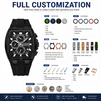 REWARD RD832261M 832261 Montre Homme Personnalisée Chronographe Tonneau Quartz Silicone Date Sport Multifonction Étanche Lumineuse OEM