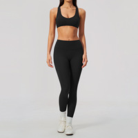 Ensemble de yoga et d'exercice sans couture pour femme, dos croisé, taille haute et effet galbant, ensemble 2 pièces pour le fitness