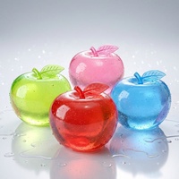 Nouvelle balle anti-stress Fidget réaliste en forme de pomme verte, remplie d'huile de coco et de vaseline, effet transparent et souple, type pomme glacée