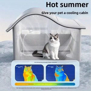 Haustier-Kühlhaus für den Sommer: Klimatisiertes Bett für kleine Katzen und Hunde – Ganzjahres-Kühlhilfe für Haustiere - Product Image 3