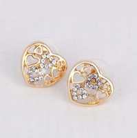 Mode Senior Dames Taille Réglable En Acier Inoxydable Coeur Zircon Incrusté Bracelet Collier Anneau Bracelet Ensemble