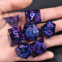 MINI PLANET Bluestar – Jeu de dés polyédriques en résine faits à la main avec bords tranchants pour jeux de rôle sur plateau (TRPG) Dungeons & Dragons (DND)