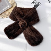 Damen stilvoller Nerzpelz schal Hand gestricktes Winter accessoire für Outdoor-Wärme Modischer Hals wärmer