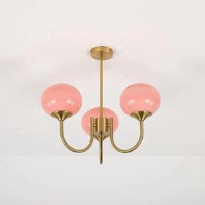 <span class=keywords><strong>Lampadario</strong></span> nordico americano di lusso in ottone rosa e bianco vetro lampade a sospensione per la <span class=keywords><strong>camera</strong></span> da letto del bambino - Product Image 1