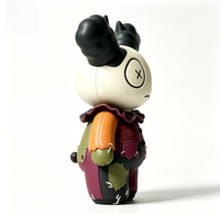 Figurine d'art en vinyle OEM Halloween, style clown patchwork bicolore, avec oreilles cornes nuage noir, figurine de collection Voodoo, vente en gros usine Chine