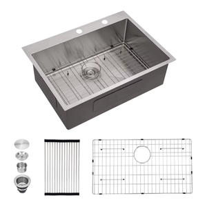 Éviers de cuisine à montage supérieur 30x22x10 pouces en acier inoxydable SUS304, profondeur 1,2 mm, modernes, noirs, style ferme, nano, en vente - Product Image 1