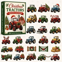 Calendrier de l'Avent 24 Jours Camion de Pompiers – Ornements Véhicules de Lutte Contre l'Incendie – Compte à Rebours – Cadeaux de Fête – Ornement 2D en Acrylique Camion de Pompiers pour Enfants