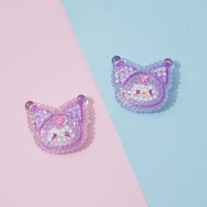 Autocollants en résine 3D de <span class=keywords><strong>chat</strong></span> blanc à nœud papillon et de chien à grandes oreilles, brillants et haute transparence, aimants pour réfrigérateur, coque de téléphone - Product Image 2