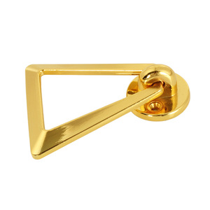 Tirador de Cajón Geométrico Dorado de Aleación de Zinc, Anillo Minimalista para Gabinete, Diseño Oculto de un Solo Orificio - Product Image 3