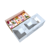 Caja de Exhibición para Pastelería de Nuevo Diseño, Resistente a la Grasa, Personalizable, de Grado Alimenticio, para Pasteles, Postres y Galletas, con Ventana