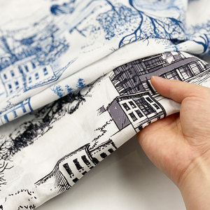 Tissu en coton imprimé de style artistique, chemise de marque de créateur, voile popeline blanc des années 60, tissu de style <span class=keywords><strong>Bash</strong></span> Cloth - Product Image 5