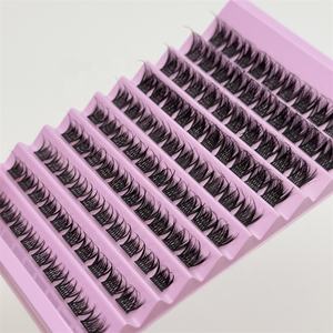 SL vente en gros incroyable extension de cils noir fou brun cluster cils noir mat avec dissolvant de collage et de mastic - Product Image 2