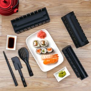 Hot Selling Eco-Friendly White/Black 10/11-Piece Sushi Making Kit ABS Bamboo <b>Rolling</b> <b>Mats</b> for DIY Japanese Food Professional - Product Image 4