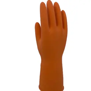 35g Orange Latex Kitchen Dish Washing Cleaning Household Rubber Gloves