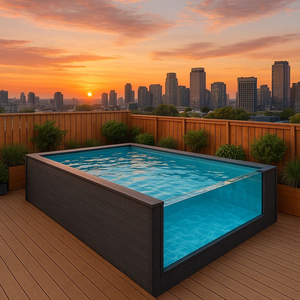 Piscine hors sol avec pergola en bois et pompe filtrante intégrée silencieuse pour piscine de relaxation - Product Image 4