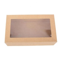 Grand plateau de restauration jetable en carton artisanal écologique, plateau d'emballage alimentaire à emporter, boîtes à déjeuner