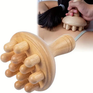 Massaggiatore a Fungo in Legno Fatto a Mano per Terapia del Corpo, Relax e Riduzione dello Stress per Collo e Schiena - Product Image 1