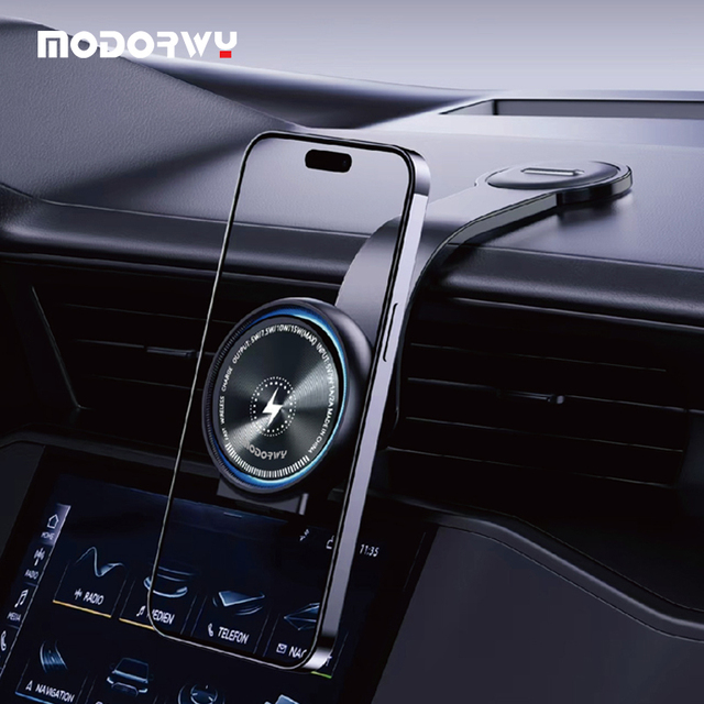Portable Universal Magnetic Car Dashboard Mount Wireless Charging Adjustable Height Flexible Phone Holder for Smart Phone Tablet