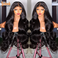 Pelucas de Cabello Humano Vietnamita Ondulado Natural Ombre Marrón para Mujer, Sin Pegamento, con Frontal de Encaje HD 13*6, Pelucas Onduladas Rubias Ceniza 13*4
