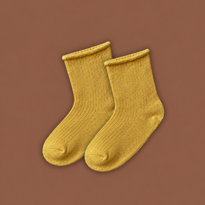 BOHOPANNA Chaussettes en coton basiques jaunes pour enfants, taille 3 4 ans, douces, respirantes, flexibles, confortables, qualité supérieure, usage quotidien - Product Image 2