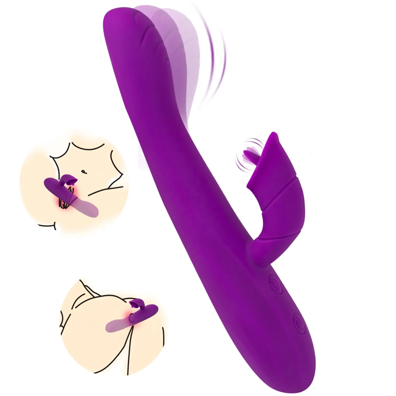 Sohimi prodotti per adulti impermeabile leccata di lingua stimolatore del clitoride viola a forma di dito Dildo vibratore del punto G per le donne giocattoli del sesso