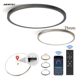 Luz de techo LED regulable inteligente con diseño de montaje en superficie redonda ultrafina remota para iluminación moderna del hogar - Product Image 1