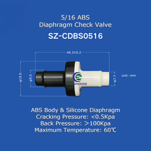 Vanne de contrôle de débit d'eau à diaphragme en silicone ABS 1/8 po - 3/8 po, petite vanne <span class=keywords><strong>anti</strong></span>-<span class=keywords><strong>retour</strong></span> à raccord cannelé avec joint en silicone - Product Image 5